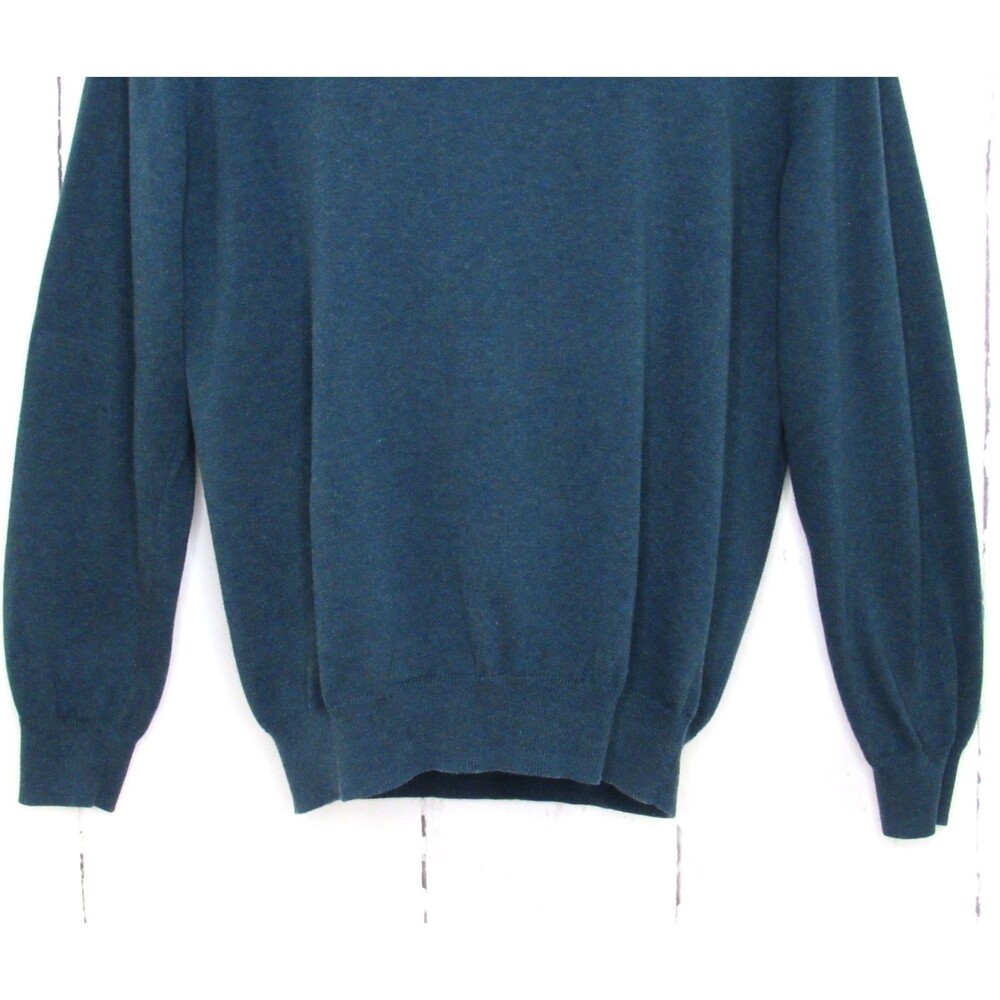 Jos A. Bank Traveler Men's 1/4 Zip Sweater Mock Neck Pima Cotton Green Size XL - Picture 3 of 4